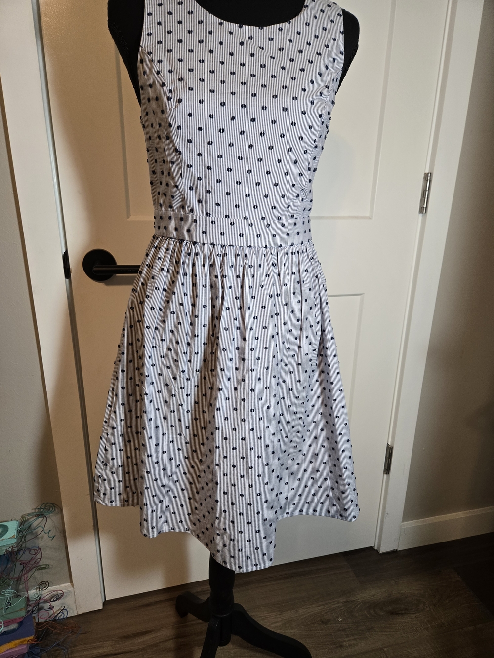 altar'd state blue and white dress | Dresses | Altard State Seersucker Swiss Dot Tie Back S weather staple
